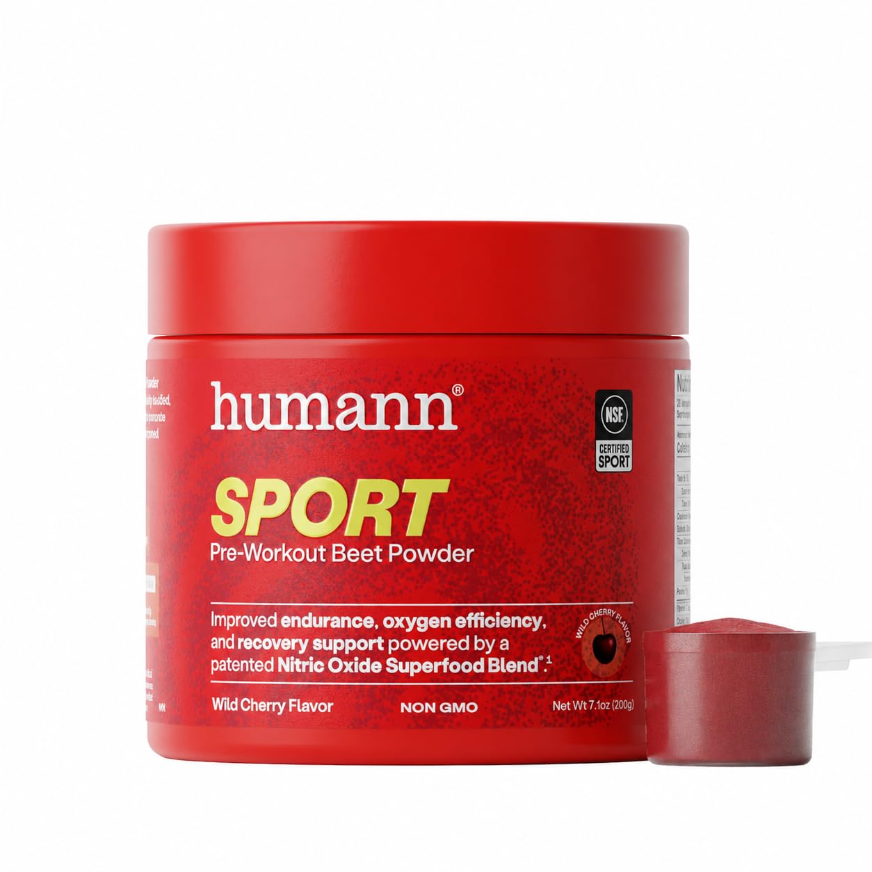 HumanN tub front view showing Wild Cherry flavor and benefits