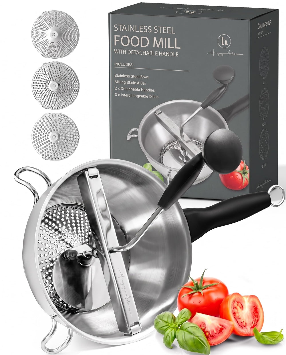 Hungry Artisan front view showing compact mill and clean finish for countertop convenience