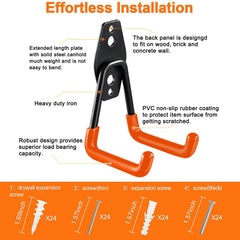 HUPBIPY wall-mounted hooks supporting a ladder for secure heavy item storage