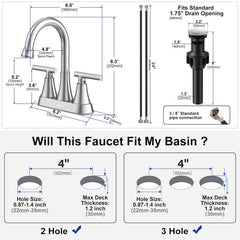 Hurran close-up of spout aerator highlighting 1.2 gpm water-saving performance