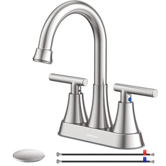 Hurran faucet front view in brushed nickel showing sleek finish and modern styling benefits