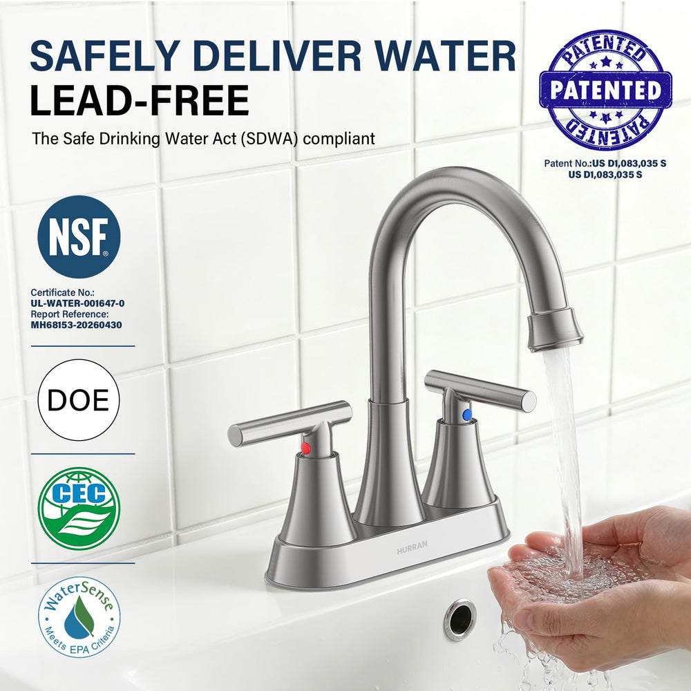 Hurran handle detail displaying ceramic cartridge for smooth, drip-free control benefit