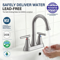 Hurran handle detail displaying ceramic cartridge for smooth, drip-free control benefit