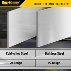 HURRICANE snip making a straight cut in sheet metal for precise results