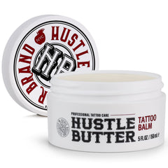 Hustle Butter Deluxe 5oz front jar showing branding and size for easy identification and choice