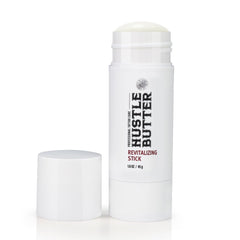 Hustle Butter Deluxe stick front packaging showing compact travel benefit