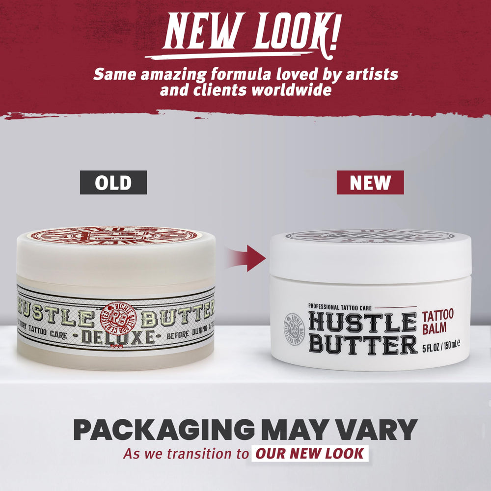 Close-up texture of Hustle Butter Deluxe balm highlighting smooth, spreadable vegan consistency