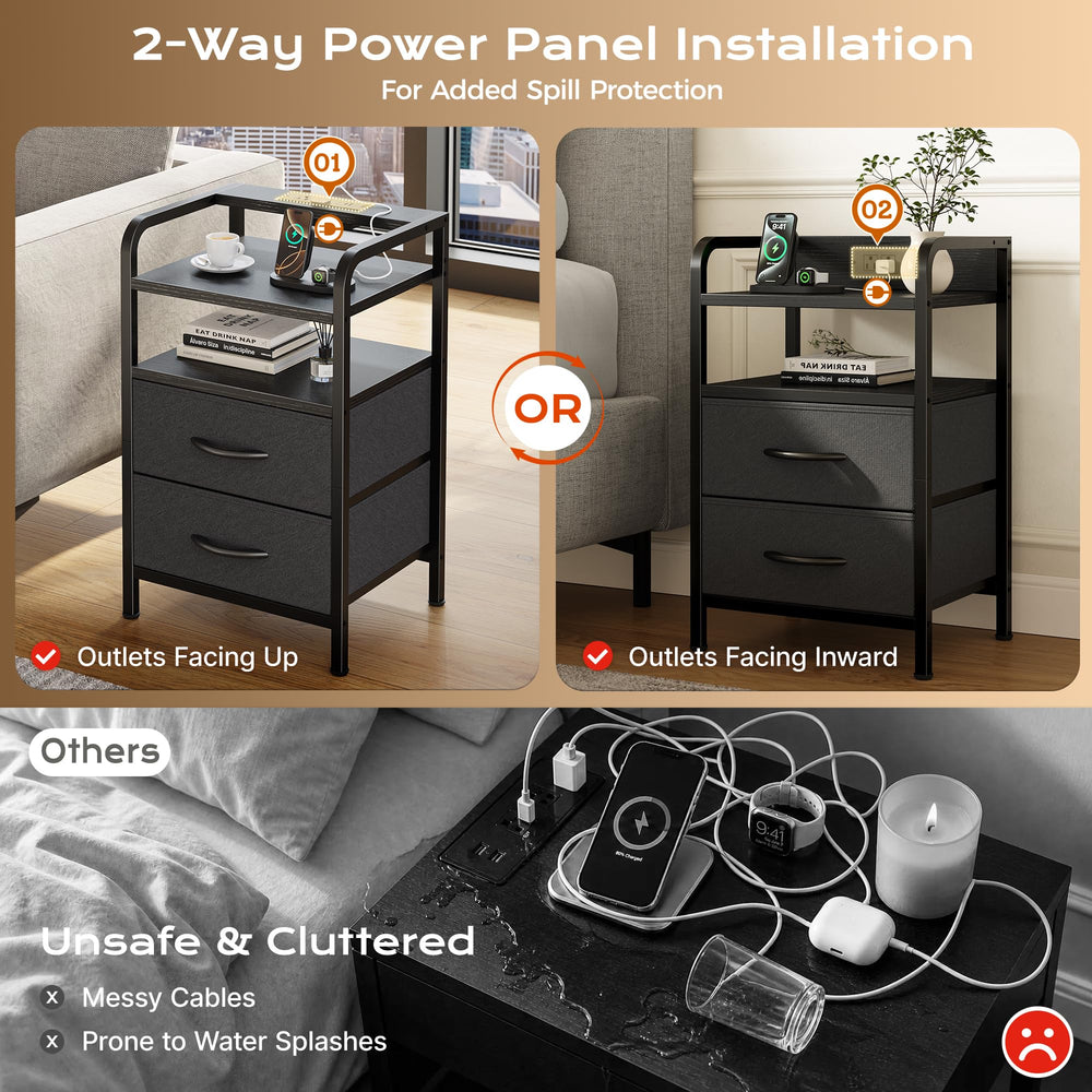 Huuger fabric drawer detail highlighting durable material and hidden storage benefit