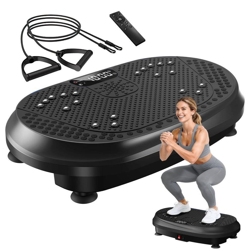 HVX vibration plate front view showing controls and stable base, improving home workouts