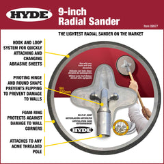 Hyde 09977 hook-and-loop backing detail for fast abrasive changes on the job