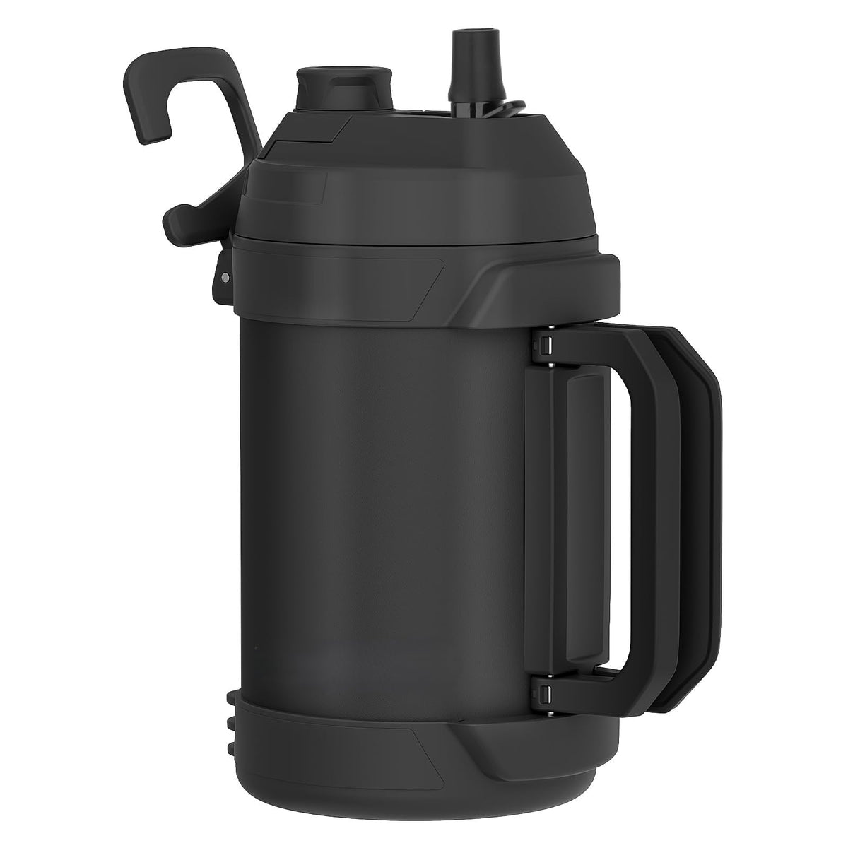 Hydraful front view of 128 oz gallon jug showing durable stainless steel and branding benefit