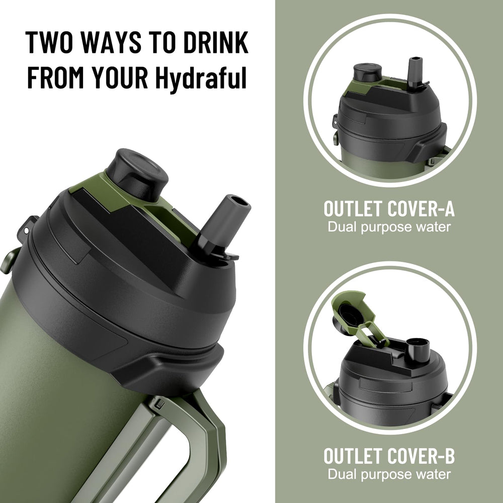 Hydraful wide-mouth opening filled with ice for easy filling and thorough cooling benefit