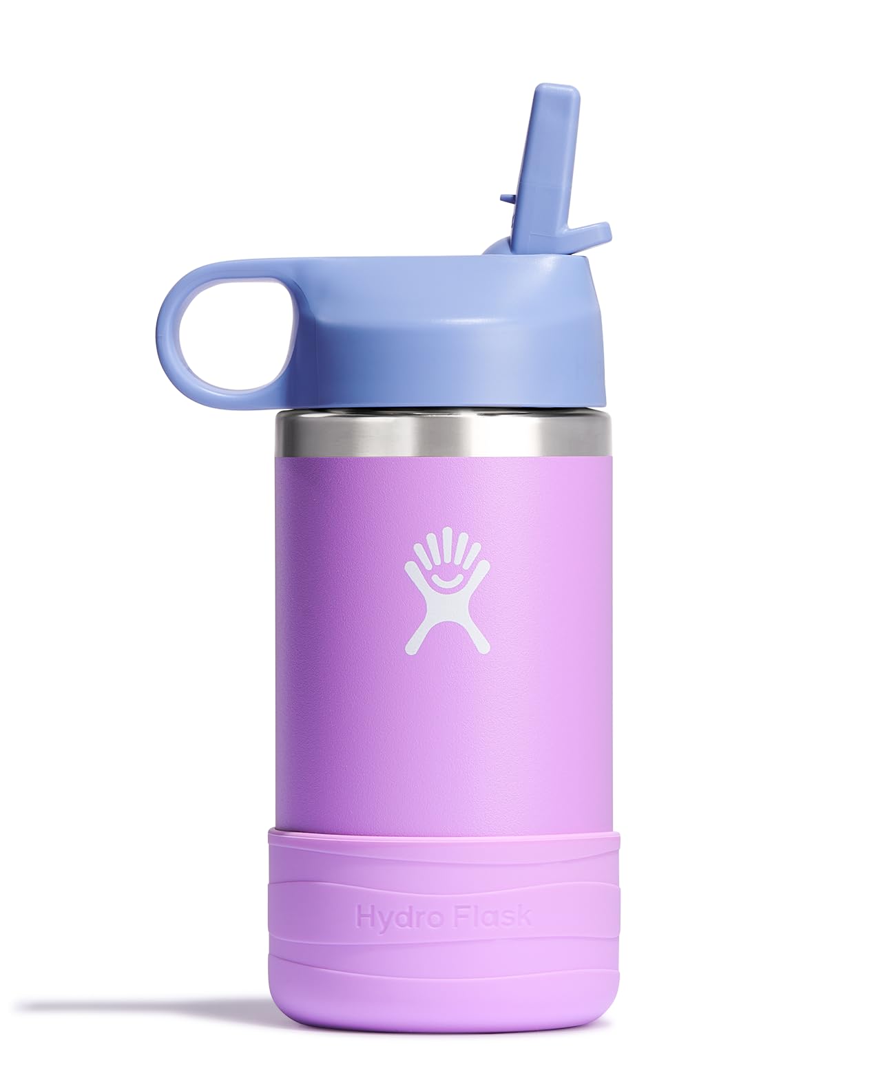 Hydro Flask front view shows bright anemone purple and kid-friendly shape