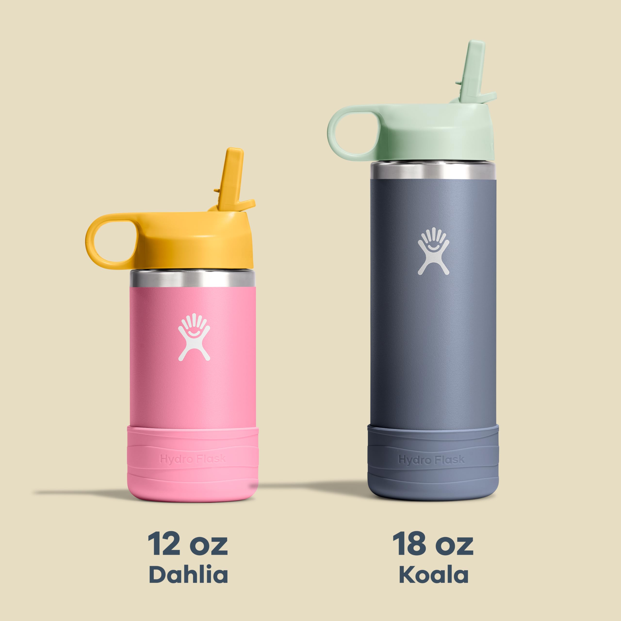 Hydro Flask next to common items showing 18 oz size for easy portioning
