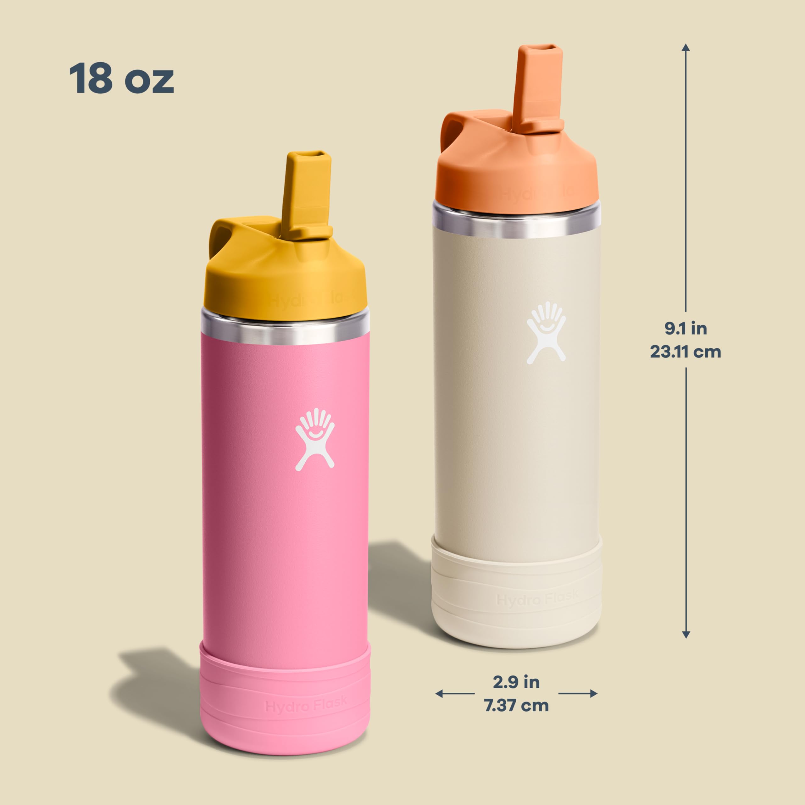 Hydro Flask slim profile held in small hand showing comfortable carry for kids