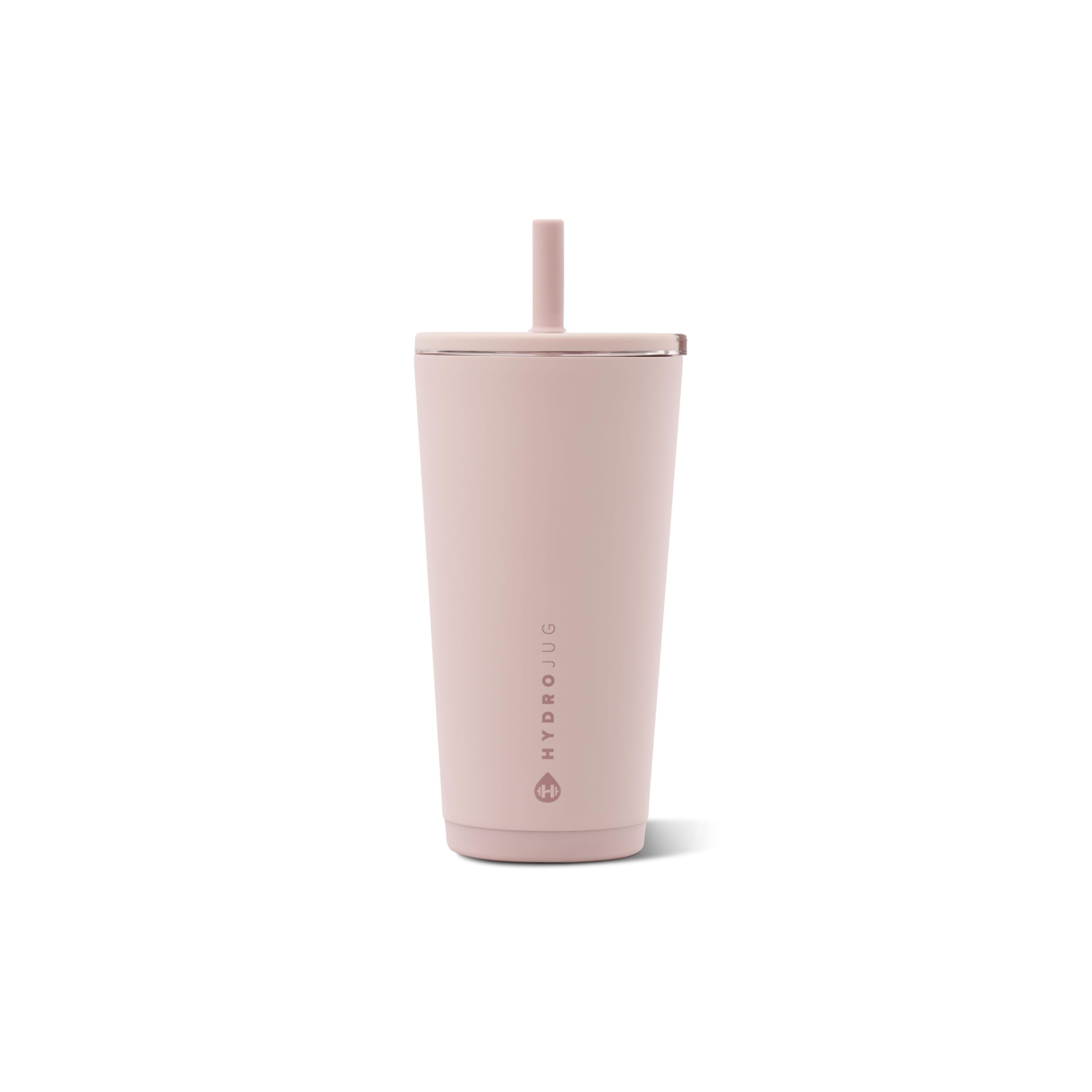 HydroJug dusty rose front view showing sleek tumbler and color appeal, easy carry benefit