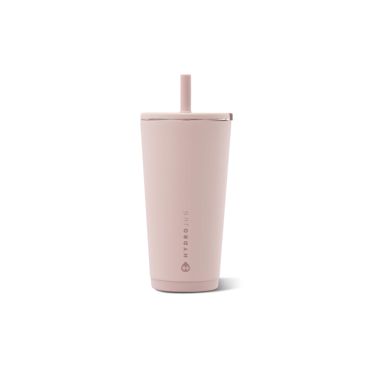 HydroJug dusty rose front view showing sleek tumbler and color appeal, easy carry benefit