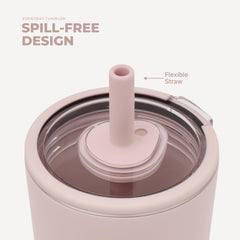 HydroJug in car cup holder demonstrating slim profile and secure travel fit benefit
