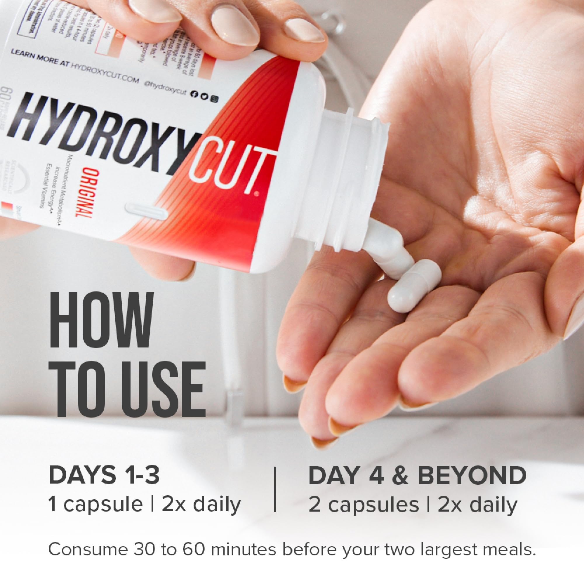 Athlete taking Hydroxycut before workout showing Hydroxycut providing energy support