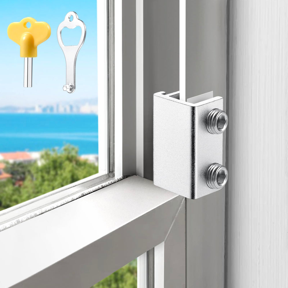 HYIEOU front view of six sliding window locks showing compact safety design and reliability
