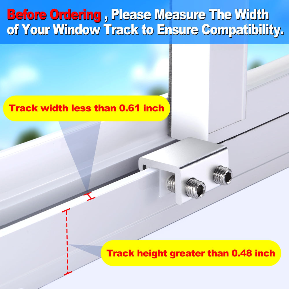 HYIEOU lock mounted on vertical sliding track showing adjustable ventilation control