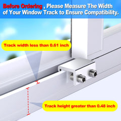 HYIEOU lock mounted on vertical sliding track showing adjustable ventilation control