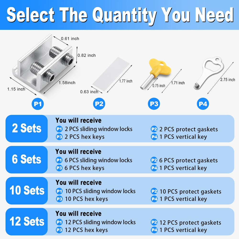 HYIEOU window lock beside ruler showing compact dimensions and easy installation