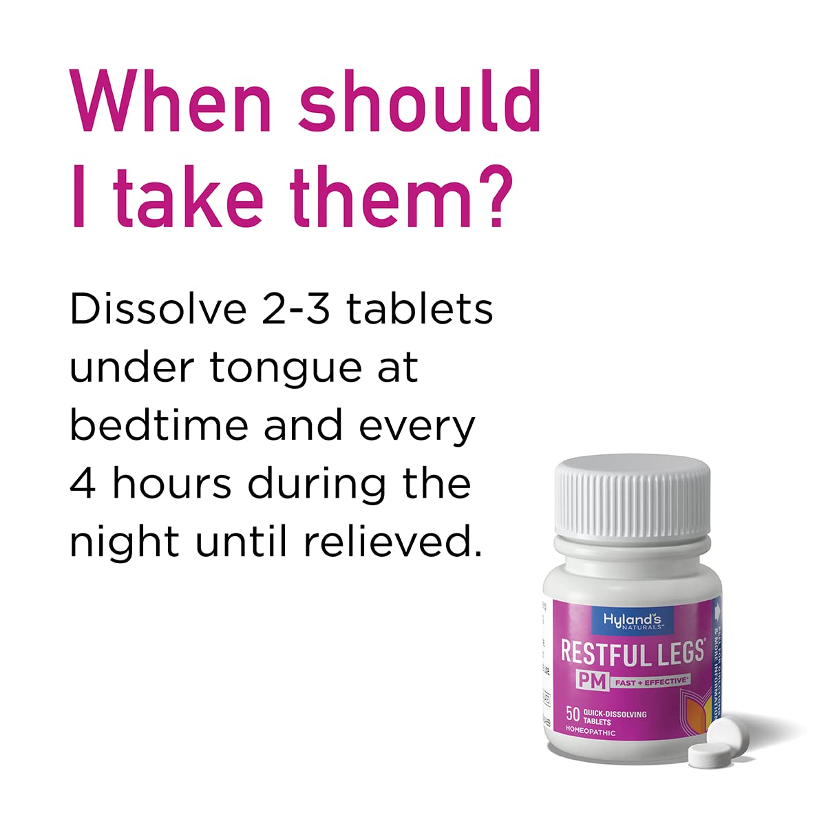 Hyland's tablets next to a coin showing size and travel-friendly benefit for on-the-go use