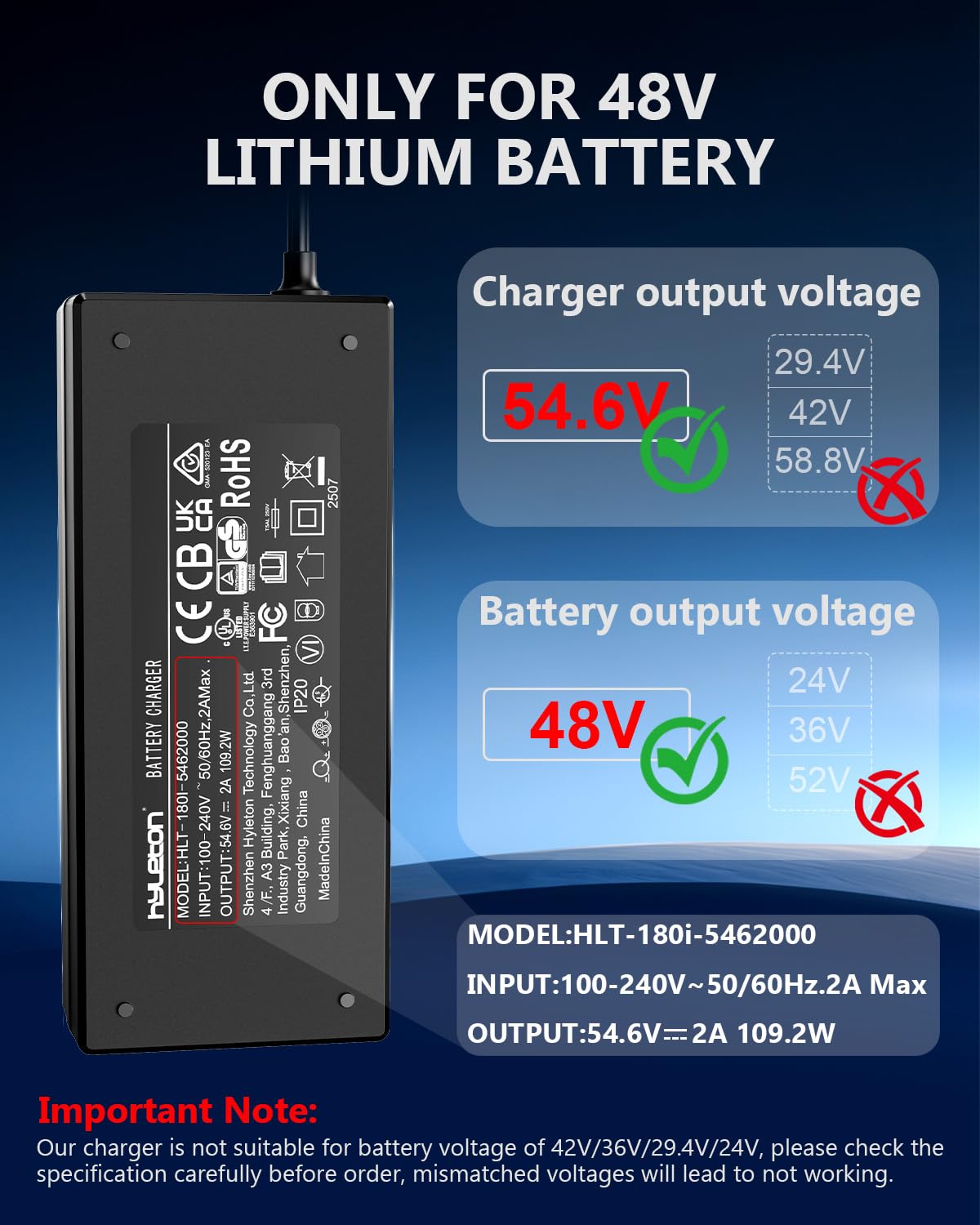 hyleton charger connected to an e-bike battery demonstrating fast quiet charging