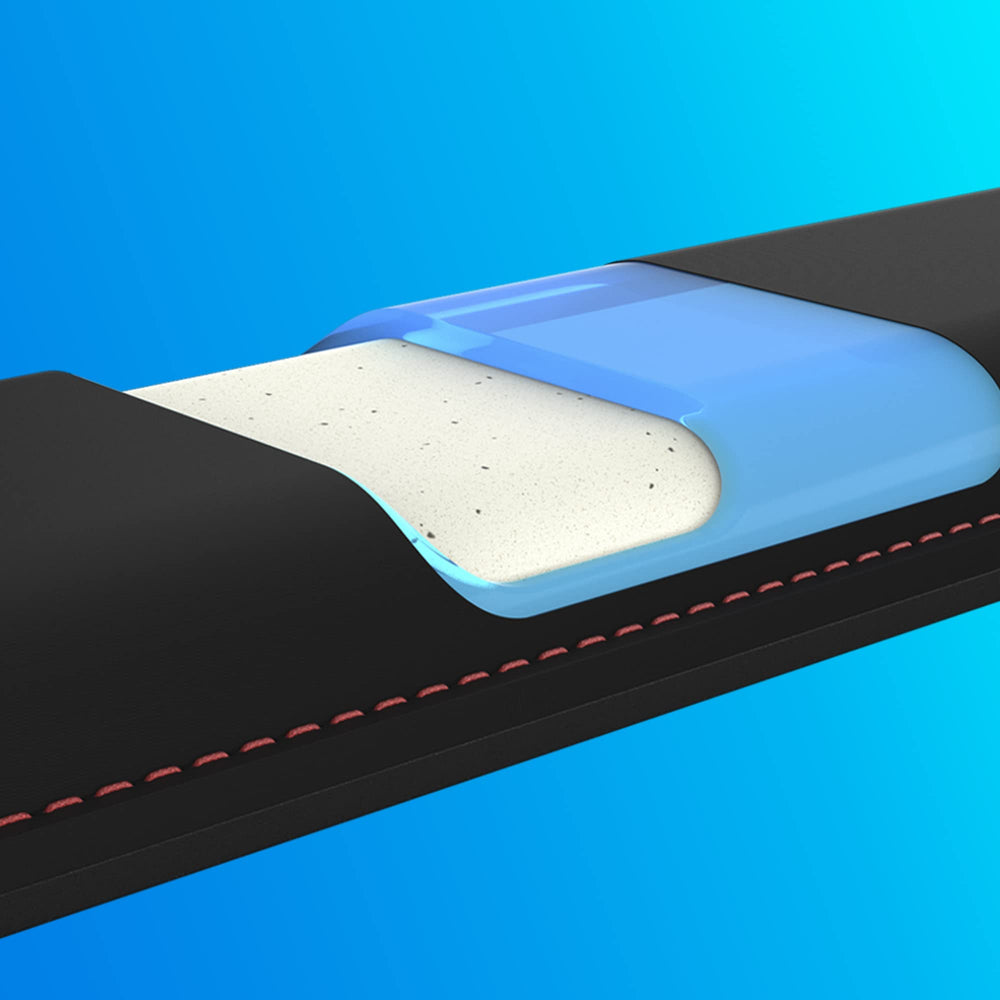 HyperX wrist rest close-up of cooling gel memory foam texture for sustained comfort