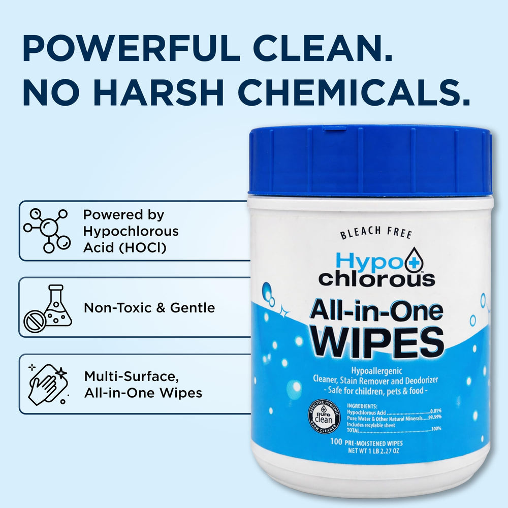 Hypo+Chlorous close-up of wipe texture, soft cloth for gentle cleaning benefit