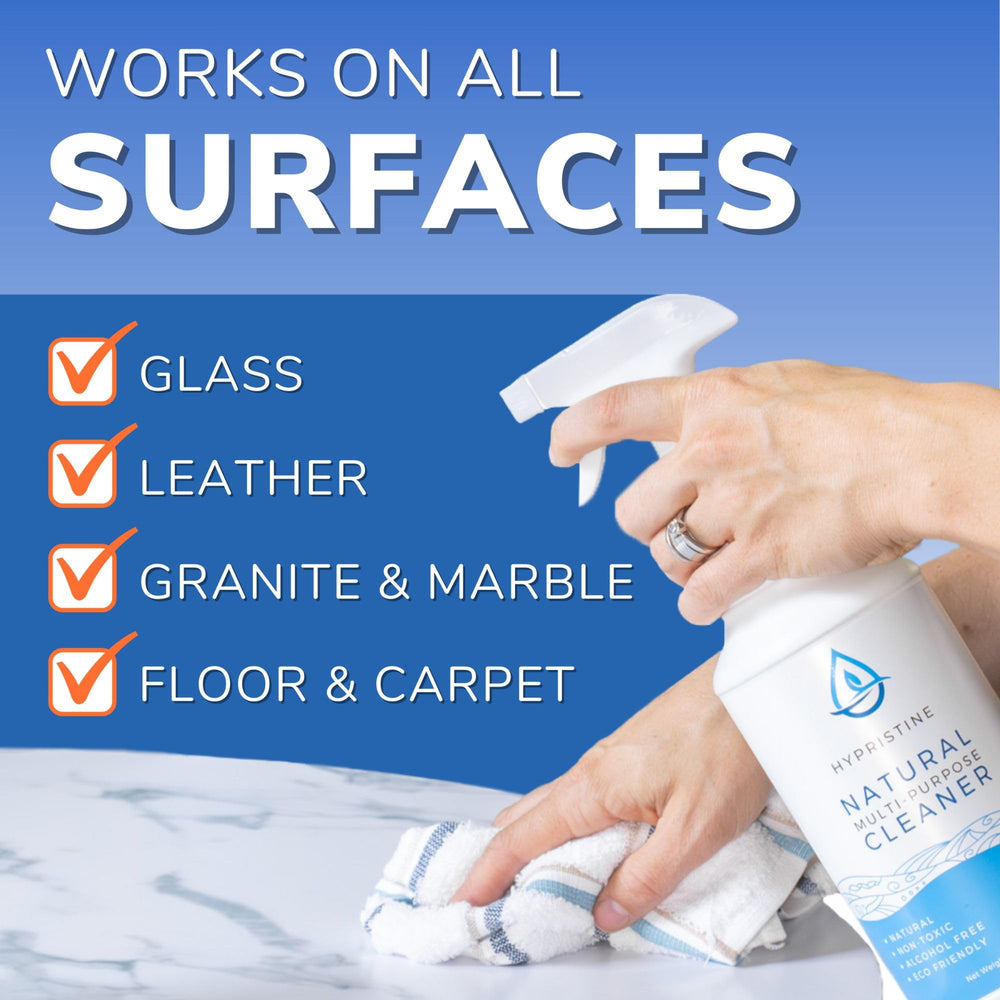 Hypristine product texture on glass surface demonstrating streak-free finish