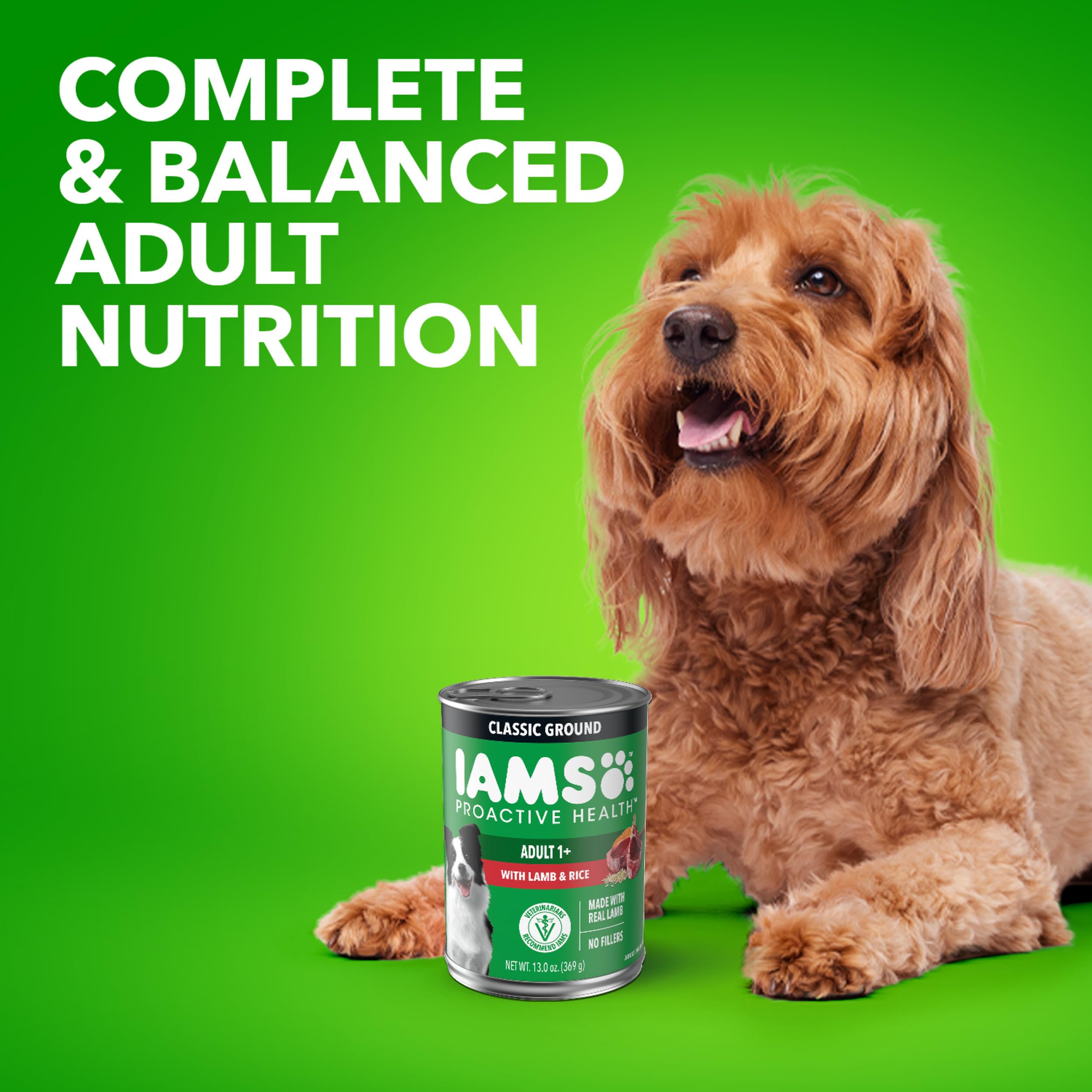 IAMS open can top view showing contents and easy-to-serve convenience