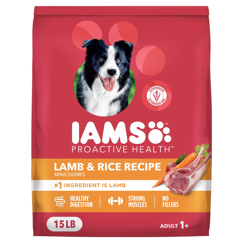 IAMS Proactive Health front package showing lamb recipe benefits