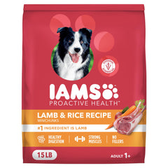 IAMS Proactive Health front package showing lamb recipe benefits