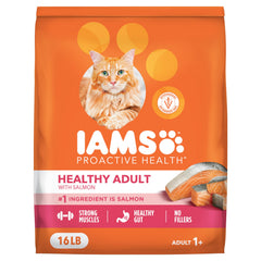IAMS salmon front of bag showing product name and benefits
