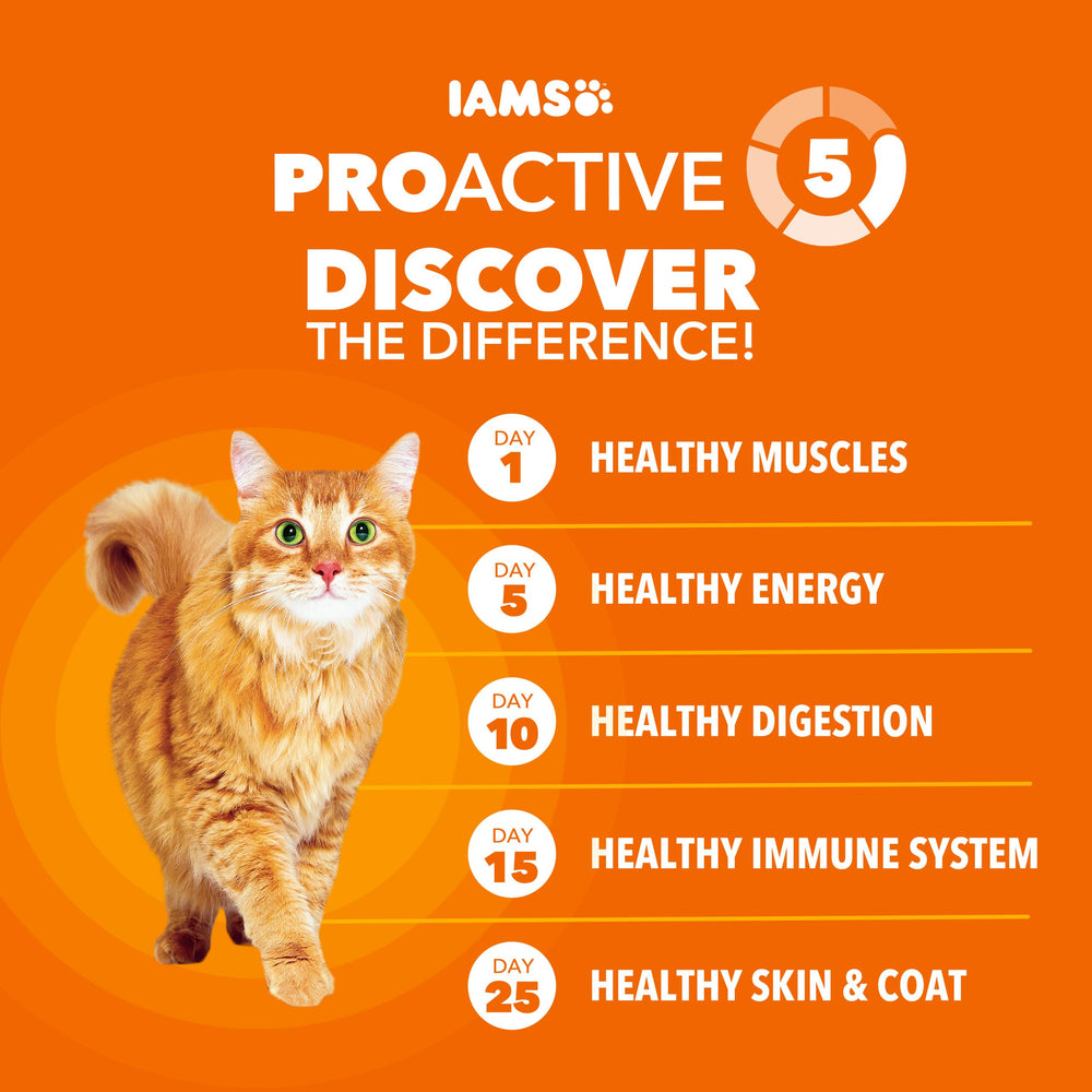 IAMS nutrition label and ingredient list highlighting real salmon benefit