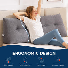IASEAHK side profile of wedge showing angled support for back and lumbar