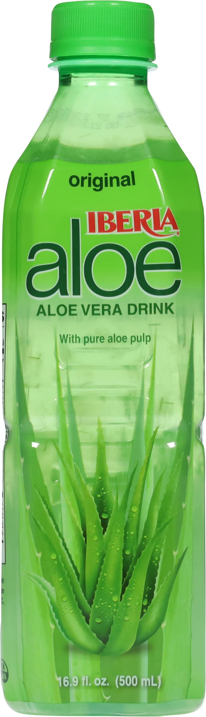 Label detail of Iberia bottle showing branding and ingredients for informed choice