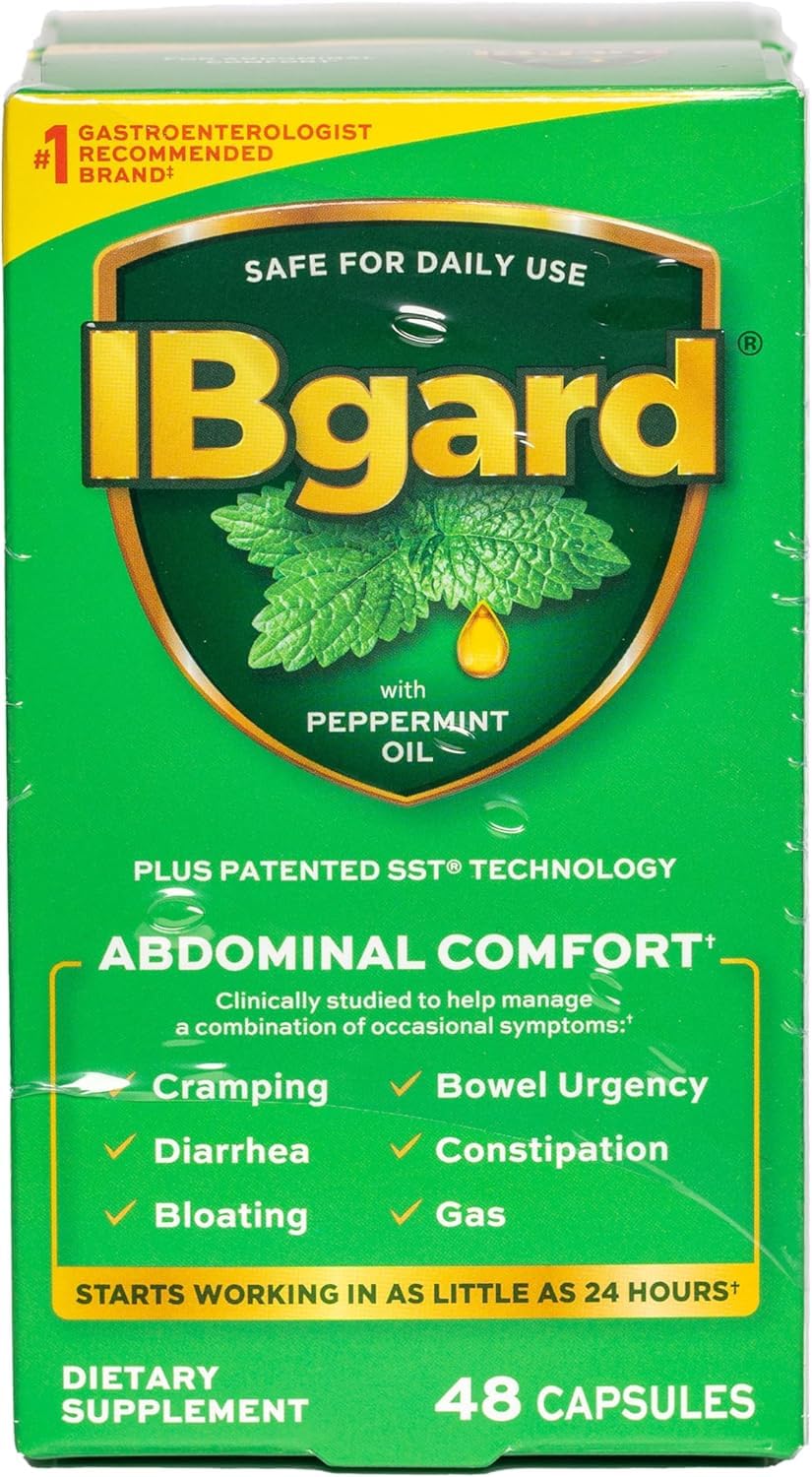 IBgard bottle front showing label and easy daily support benefit