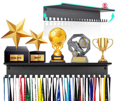 iBobbish front view mounted medal hanger showing organized awards and durability