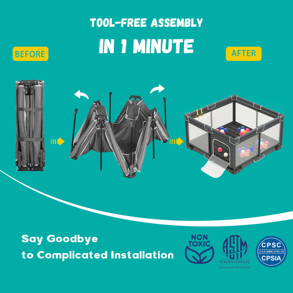 ICAREWAY lifestyle outdoor setup showing portability and supervised play