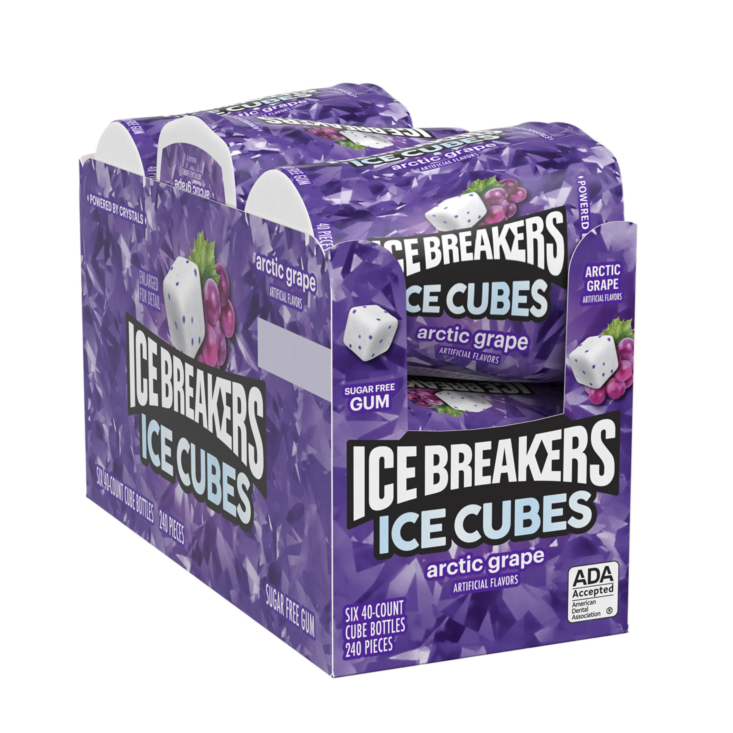 Ice Breakers close-up of cube gum pieces showing texture and flavor clarity