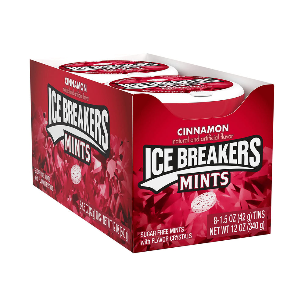 Ice Breakers close-up of cinnamon crystals highlighting bold flavor boost