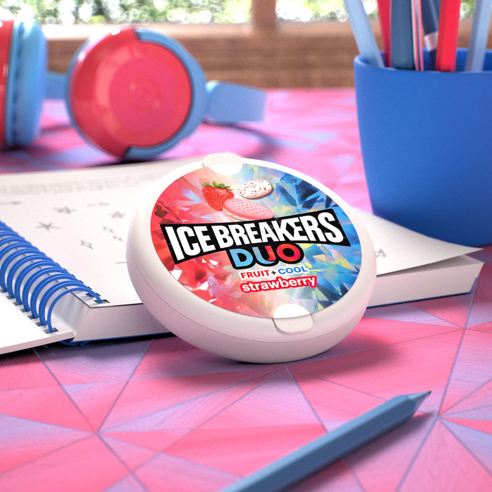 Ice Breakers Duo tins stored in drawer emphasizing easy access and organization