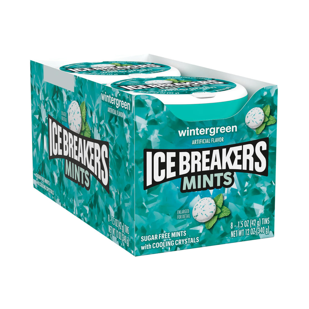 Ice Breakers open tins dispensing mints for easy single-handed access benefit