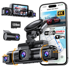 Icesky front camera angled view showing crisp 4K clarity for safer driving