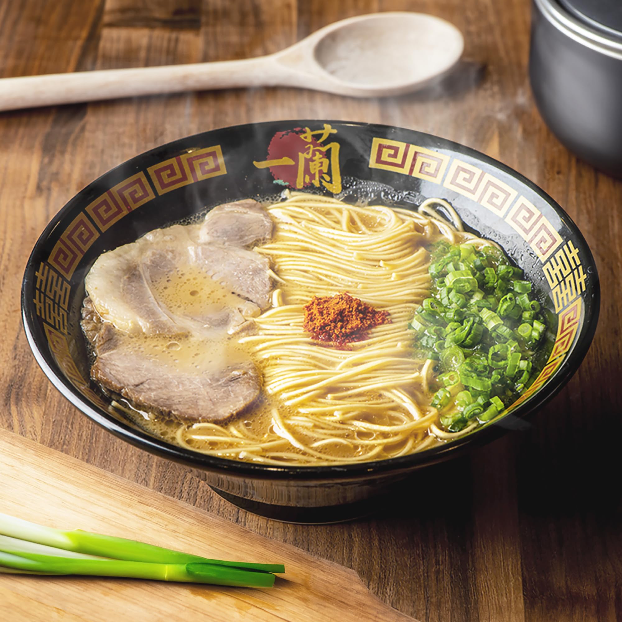 Ichiran broth concentrate pouches visible to highlight rich tonkotsu flavor