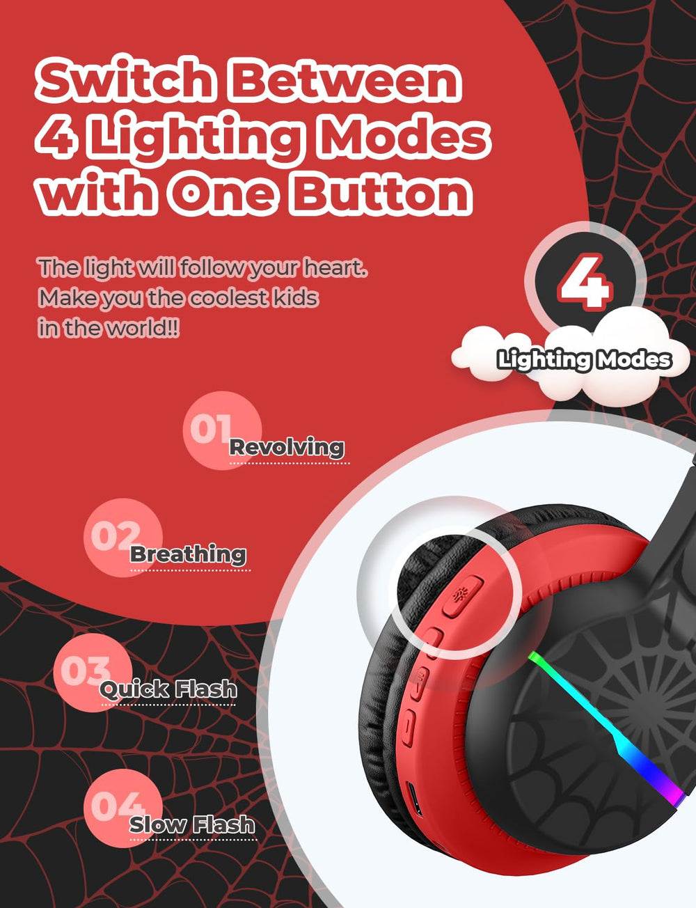 iClever BTH12 LED lights closeup highlighting colorful modes and visual fun
