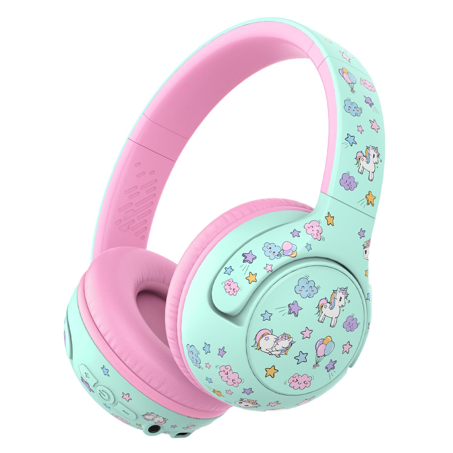 iClever BTH27 front view showing compact child-friendly design and safe fit